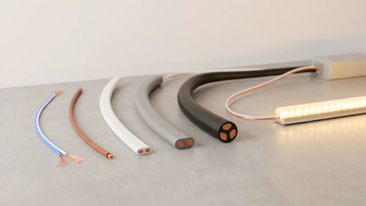 Przewody elektryczne o różnych przekrojach do instalacji LED